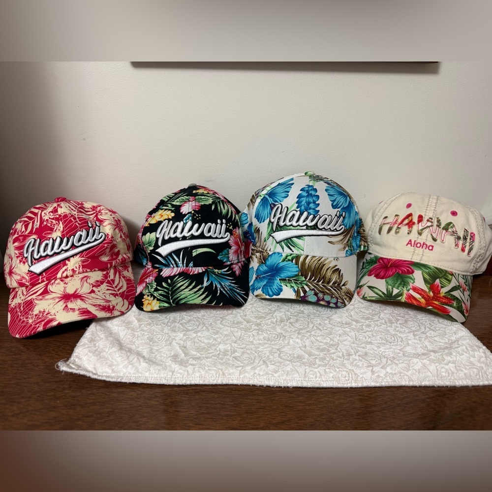 Set of 4 Hawaii Floral Baseball Caps Hat Unisex